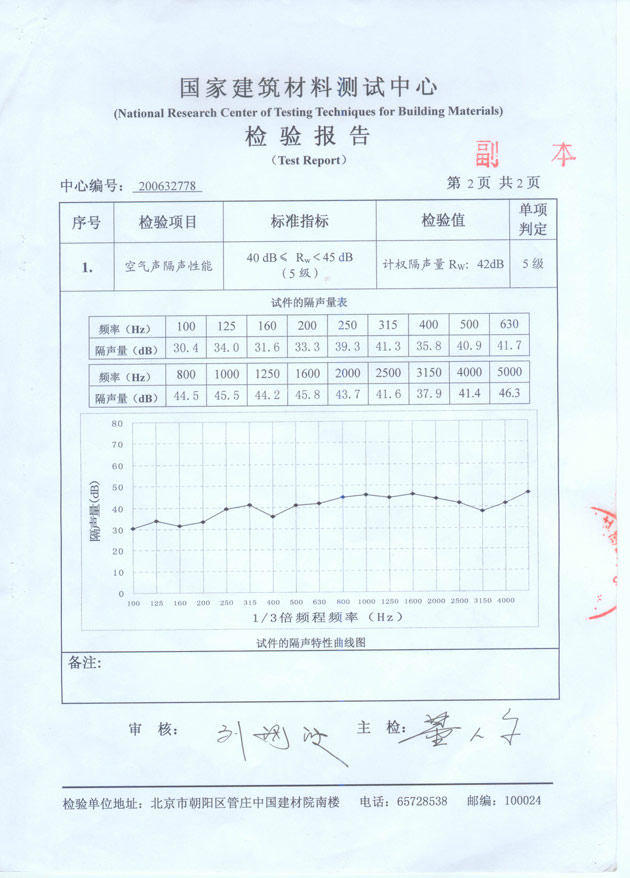 深圳隔音門(mén)窗隔音玻璃--檢測(cè)報(bào)告